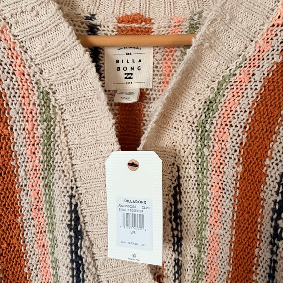NWT Billabong Bring it together multicolor open weave crossover sweater, S - Picture 3 of 13